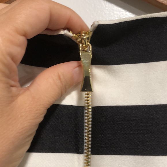 NWOT! - KATE SPADE ‘Marilella’ Cotton & Silk Blend Stripe Dress w/Gold Zipper - Picture 4 of 10